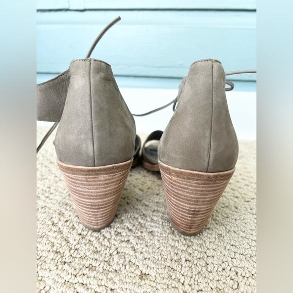 Eileen fisher ann ankle tie shoes suede nubuck moon grey size 9 - Picture 6 of 9